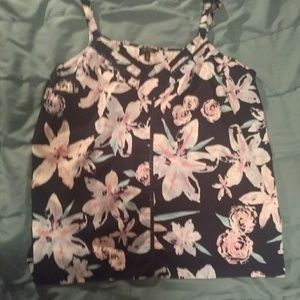NWOT Blue floral tank top